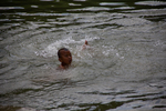 Children playing in river