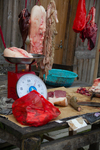 Butcher stall with fresh meat