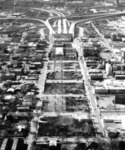 Overhead shot of Little Manila and freeways by University of the Pacific, Holt-Atherton Special Collections & Archives