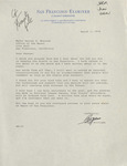 Roger Williams to George Moscone, 2 March 1976 by Roger Williams