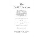 The Pacific Historian, Volume 05, Number 1 (1961)