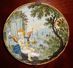 Castelli plate with cupid by Grue Workshop
