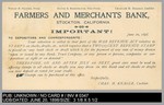 Advertising: Farmers and Merchants Bank by Farmers and Merchants Bank