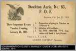 Advertising: Stockton Aerie, No 83, F.O.E. [Fraternal Order of Eagles] by F.O.E. [Fraternal Order of Eagles]