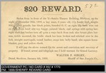 County Jail: $20 Reward, Stolen from in front of the Yo Semite Theatre Building, on the night of December 30th, 1898, a bay mare…Walter F. Sibley Sheriff of San Joaquin Co. Dated, January 4th, 1899. by Unknown