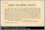 County Jail: No. 55 Arrest for Grand Larceny! Jack Allen, aged 40 years old…Walter F. Sibley, Sheriff. Stockton, Sept. 6, 1902. by Unknown