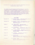 Raymond College High Table Speakers and Special Features Fall and Winter Terms 1962-1963