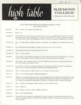 Raymond High Table Schedule 1969-1970