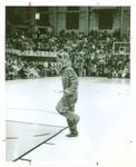 Basketball-men's-University of the Pacific's mascot, Tommy Tiger on basketball court by unknown