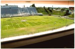 Buildings-View of field at Stagg Stadium with NFL logo on it by unknown