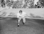 Football-University of the Pacific football player practicing by unknown