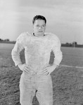 Football-University of Pacific football player on field by unknown