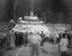 Football-View from field during halftime show or pep rally by unknown