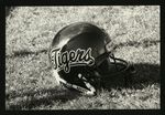 Football-University of the Pacific Tigers football helmet on field by unknown