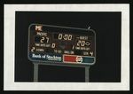 Football-University of Pacific scoreboard showing score of Pacific-27, Guest-20 by unknown