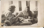 Student talking with a Professor, Raymond College, unidentified people by Unknown