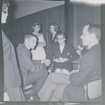 Provost Warran Bryan Martin Sitting with Students by Raymond College