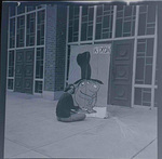 Student Painting Cartoon Poster Titled "Nixon" by Raymond College