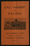 November 7, 1925 Football Program, COP vs Aggies by University of the Pacific