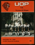 September 27, 1980 Football Program, UOP vs University Texas El Paso by University of the Pacific