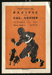 October 31, 1931 Football Program, UOP vs. UC Davis