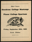 September 29, 1950 Football Program, Stockton College vs.Placer College