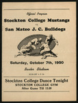 October 7, 1950 Football Program, Stockton College vs. San Mateo Junior College