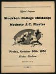 October 20, 1950 Football Program, Stockton College vs. Modesto Junior College