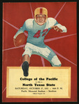 October 27, 1951 Football Program, UOP vs. North Texas State