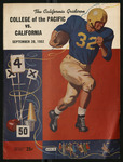 September 20, 1952 Football Program, UOP vs. University of California