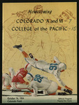 October 16, 1954 Football Program, UOP vs. Colorado A and M