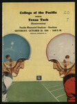 October 23, 1954 Football Program, UOP vs. Texas Tech