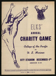 December 4, 1937 Elks Annual Charity Game Football Program, UOP vs. U.S. Marines