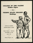 October 18, 1940 Football Program, UOP vs. Fresno State College