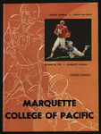 October 20, 1956 Football Program, UOP vs. Marquette University