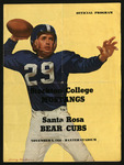 November 9, 1956 Football Program, Stockton College vs. Santa Rosa