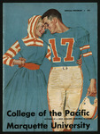 October 17, 1959 Football Program, UOP vs. Marquette University