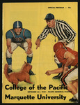 September 24, 1960 Football Program, UOP vs. Marquette University
