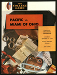 September 21, 1968 Football Program, UOP vs. Miami of Ohio