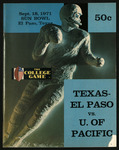 September 18, 1971 Football Program, UOP vs. University of Texas at El Paso