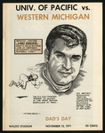 November 13, 1971 Football Program, UOP vs. Western Michigan University