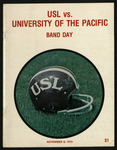 November 8, 1975 Football Program, UOP vs. University of Southwestern Louisiana