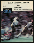 November 6, 1976 Football Program, UOP vs. Cal State Fullerton