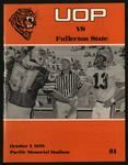 October7, 1978 Football Program, UOP vs. Fullerton State by University of the Pacific