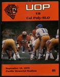 September 15, 1979 Football Program, UOP vs. Cal Poly-San Luis Obispo by University of the Pacific