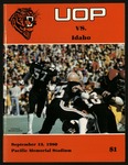 September 13, 1980 Football Program, UOP vs. University of Idaho