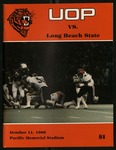 October 11, 1980 Football Program, UOP vs. Long Beach State