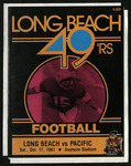 October 17, 1981 Football Program, UOP vs. Long Beach