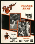 September 12, 1987 Football Program, UOP vs. Sacramento State by University of the Pacific