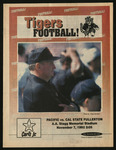 November 7, 1992 Football Program, UOP vs. Cal State Fullerton